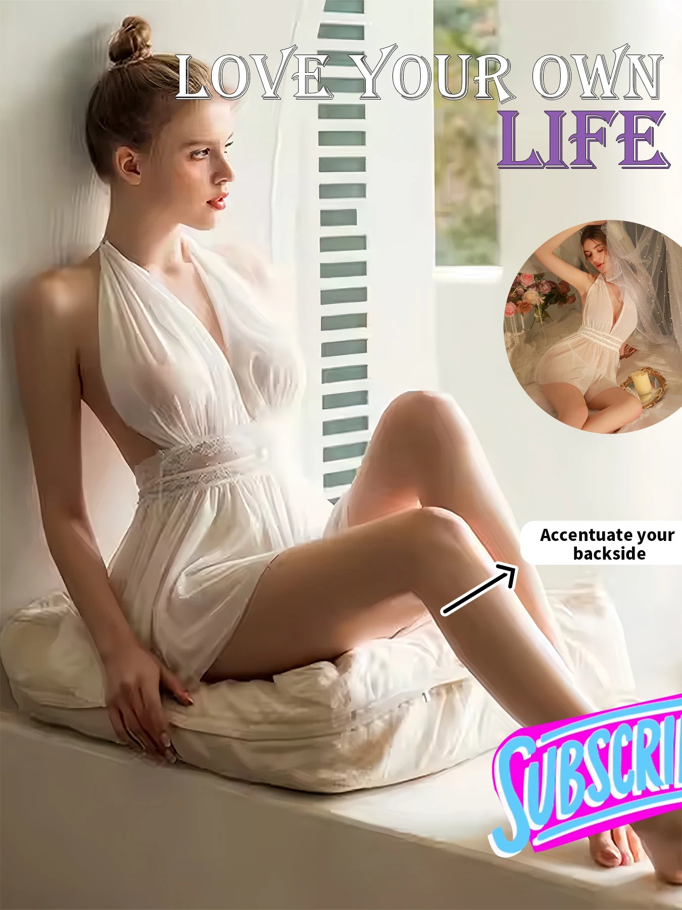 Nuisette Lingerie Femme Sexy – Dentelle et Tulle, Dos Nu, Décolleté Plongeant, Confortable pour Toutes Saisons