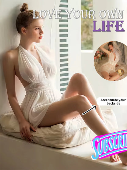 Nuisette Lingerie Femme Sexy – Dentelle et Tulle, Dos Nu, Décolleté Plongeant, Confortable pour Toutes Saisons