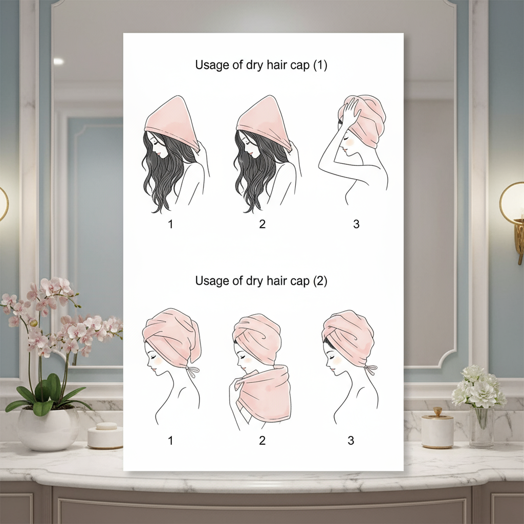 🌸 Serviette Turban Séchage Rapide – L’alliée beauté des cheveux 🌸